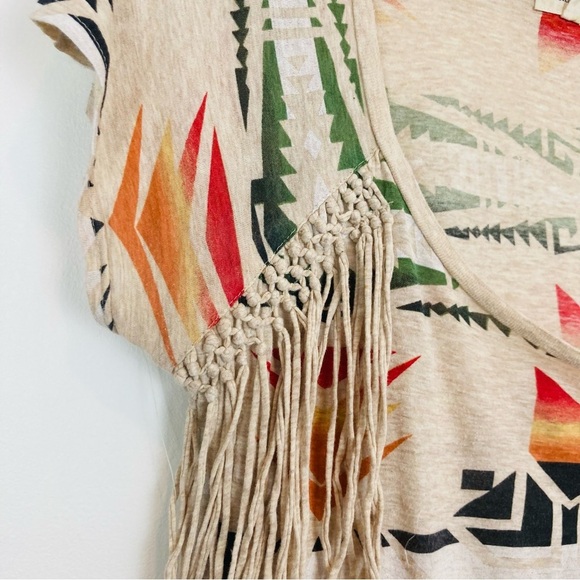 Ralph Lauren Denim & Supply southwestern motif fringed oversized tee. Small - Picture 2 of 5